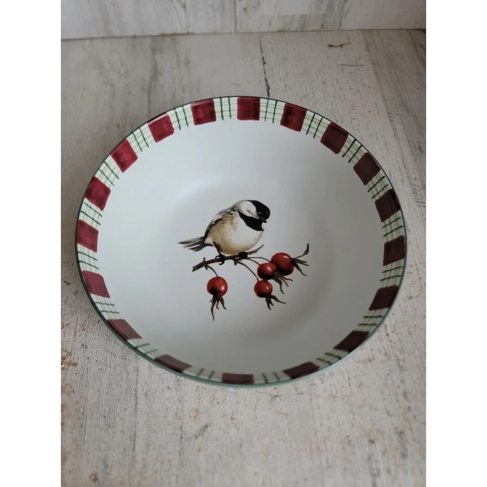 Lenox winter greetings everyday chickadee vintage bowl collectible Xmas